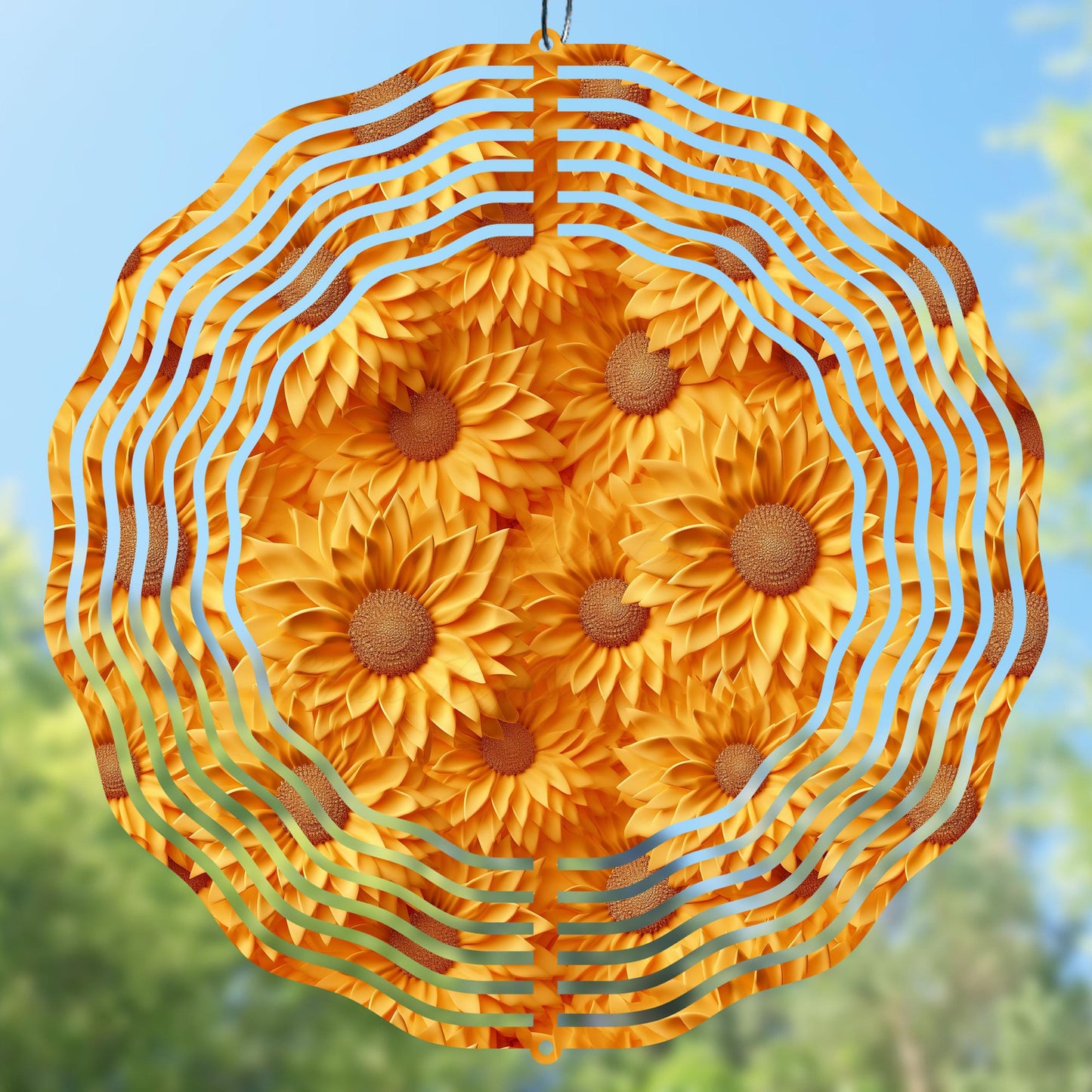 3D Sunflowers Wind Spinner Sublimation Design preview