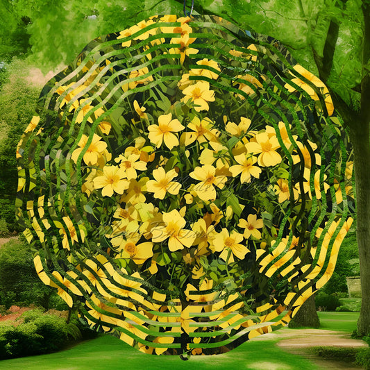 Yellow Flowers Wind Spinner Sublimation Design PNG